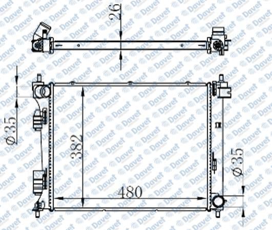 SWAPP 73028 Motor Su Radyatoru Accent Blue Dizel 1.4 1.6crdi  I20 Dizel 1.1 1.4crdi Brazing Duz Vites 480×382x26  ####